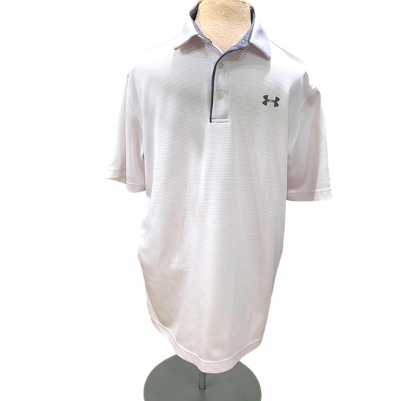 Men’s Under Armour Tech Polo White/Graphite size Large - Picture 1 of 4